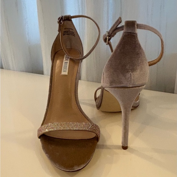 Elegant Steve Madden Sandal Womens Tecy Velvet Rhinestone Heeled Glam Event SZ11 - Picture 7 of 8